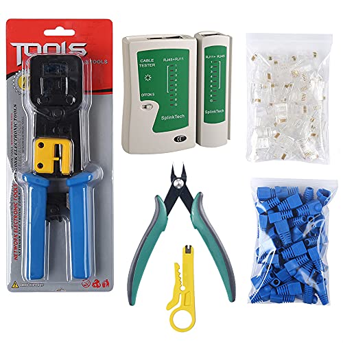 Hiija Lan Network Cable Tester RJ45 Crimp Tool Pass Through Modular