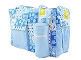 Kidzvilla New Born Baby Multipurpose Mother Bag With Holder Diaper Changing Multi Compartment For Baby Care And Maternity Handbag Messenger Bag Dipper Nappy Mama Shoulder Bag Diaper Storage Travelling Care Designer Multipurpose Mother Care Bag For Mama (Blue)