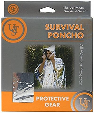 Survival Gear Poncho w/ Bonus of 3 Printable Survival Guides , Mylar & Reflective