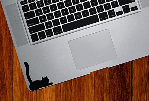 Cat Lying Down Tail Raised - Trackpad / Keyboard - Vinyl Decal Sticker - Copyright © Yadda-Yadda Design Co. (2.5