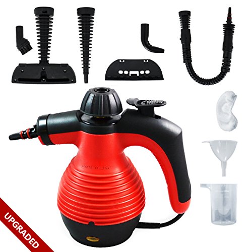 Comforday MultiPurpose Handheld Pressurized Steam Cleaner with 9Piece