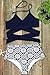 CUPSHE Women's Bikini Swimsuit Front Cross Lace Up Two Piece Bathing Suit