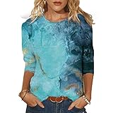 fartey 3/4 Sleeve Shirts for Women Summer Casual
