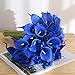 JUSTOYOU 20pcs Artificial Calla Lily Real Touch Flower Bride Wedding Home(Blue)