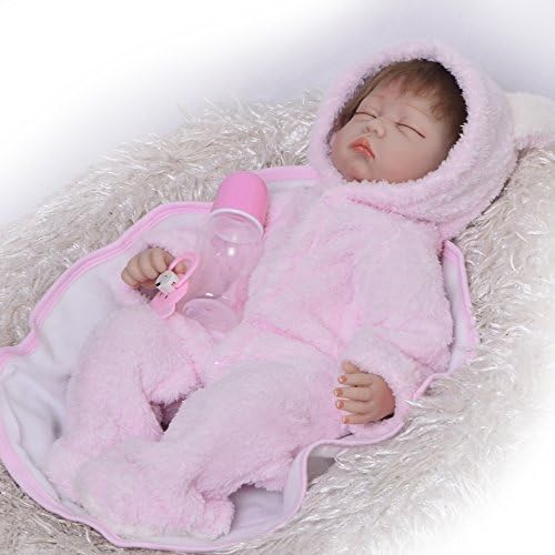 KEIUMI Reborn Baby Dolls 22 Inch Lifelike Babies Girl Sleeping Soft Silicone Newborn Doll Kids Birthday Xmas Gift