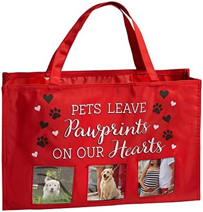 Pets Leave Pawprints on Our Hearts Tote Bag with Photo Openings