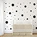 Assorted Size Polka Dot Decals - Repositionable Peel and Stick Circle Wall Decals for Nursery, Kids Room, Mirrors, and Doors (Black)