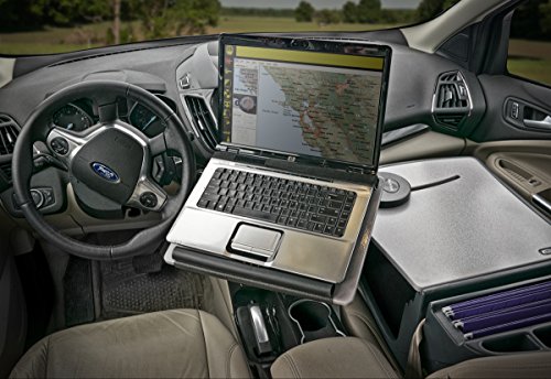 AutoExec AUE10007 Reach Front Seat Car Desk Grey with Built-in Power Inverter - Thumbnail 2
