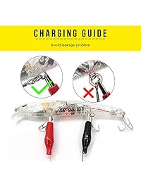 TRUSCEND Señuelos para pescar bajos y truchas, señuelos retorcidos Recargable LED cebos que se hunden lentamente con ganchos Mustad de agua dulce y salada, Minnow Jerkbait Crankbait