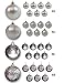 Christmas Ball Ornaments - 32 Silver Ornaments - Shatterproof Holiday Decorating - Hanging Balls - Four Finishes - Shiny, Glittery, Sequins and Matte. Each Measures 2 3/8