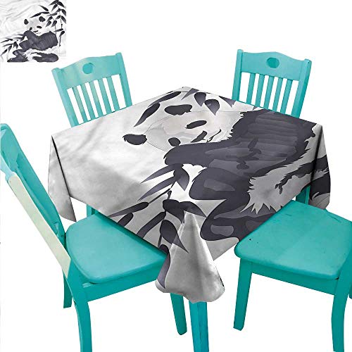 RenteriaDecor Tablecloth Heavy Weight Panda Great for Birthday Party Panda in Zoo Chinese 70"x70"