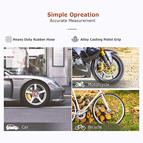 Oasser Tire Inflator with Pressure Gauge 170PSI Tire Gauge Inflator Air Compressor Accessories with Brass Air Chuck Quick Connect Coupler - Thumbnail 3