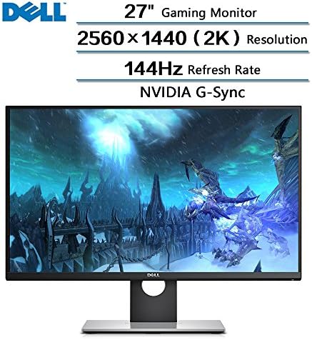2018 Newest Dell Flagship 27 inch Gaming Monitor with WQHD 2560 x 1440 Resolution (2k), 144 Hz Refresh Rate and NVIDIA G-Sync 16:9 TN Panel, Black