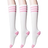 Unique Cute Knee High socks for Women Stripe Leopard Skull Heart Twist Knit Argyle Triple Stripe Socks Styling Ideas