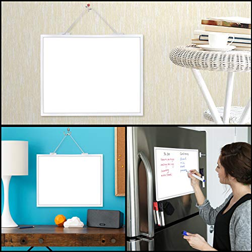 Small White Board(11 x 14 Inches), Browill Magnetic Dry Erase Whiteboard Board with 4 Dry Erase Markers for to Do List, Refrigerator, Locker, Office Door, Wall - with Hook - Thumbnail 2