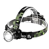 CrazyFire LED Headlamp, Super Bright Headlamp Headlight Flashlight, 3 Modes Zoomable Headlamps for Runing,Hiking,Camping,Fishing,Hunting(Black)