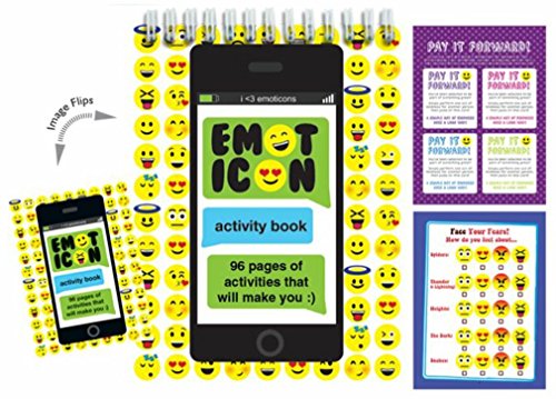 iscream X-Pressive! Emojis 96-page Spiral-Bound 8.5" Activity Book with Picture-Flip Cover