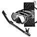 OMYAFL Snorkel Set, Anti-Leak Snorkel Mask,Anti-Fog Panoramic Scuba Mask,Dry Top Snorkel + Carry Bag for Adult Snorkeling or Diving