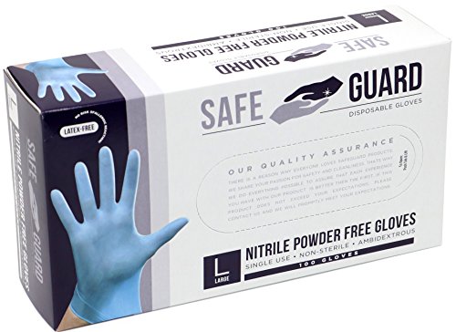 SAFEGUARD Nitrile Powder Free Gloves, Blue, Medium, 1000 Count - Thumbnail 2