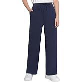 Weintee Women's Petite Wide Leg Sweatpants Cotton Pants with Pockets