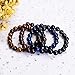 Bivei AA Quality Mens Womens 10MM Natural Tiger Eye Stone Gemstone Bead Meditation Healing Power Elastic Stretch Bracelet(Tiger Eye 4pc/Set)