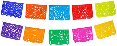 FANMEX Authentic day of the dead mexican papel picado 5 meters - Mexican dia de muertos banners - mexican bunting (Paper)