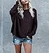 Beautife Women Off Shoulder Long Sleeve Knit Loose Oversized Pullover Sweater (Large, Claret)