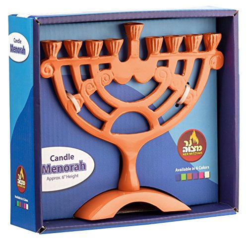 image for Ner Mitzvah Colored Candle Menorah - Fits All Standard Chanukah Candle