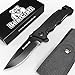 BearCraft Black Folding Knife inclusive **FREE eBook** | Outdoor Survival Pocket-Knife | Rescue Knife one-hand knife made of stainless steel | Ideal for recreational work hiking camping
