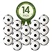 Colonel Pickles Novelties Foosball Table Replacement Foosballs- 14 Pack - 36mm Game Table Size - Black and White Tabletop Soccer Balls primary