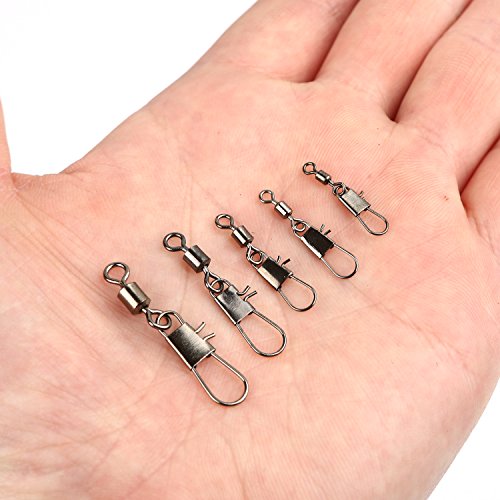 F7 Fishing Angelwirbel mit Sicherheitsverschluss für Süßwasser und Salzwasser, 100 Stück – Bild 7