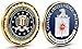 FBI & CIA Challenge Coin Set - 2 Brilliant Coins - Gold Plated Stunning Detailing on Coins