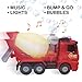 ArtCreativity Bubble Blowing Cement Truck Toy with LED and Sound Effects - 12 Inch Light Up Bump n Go Toy Car for Boys and Girls - Bubble Solution Included - Great Birthday Gift for Kids