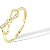 munone 2mm Gold Infinity Rings for Women,14k Gold Plated Titanium Cubic Zirconia Comfort Fit Rings