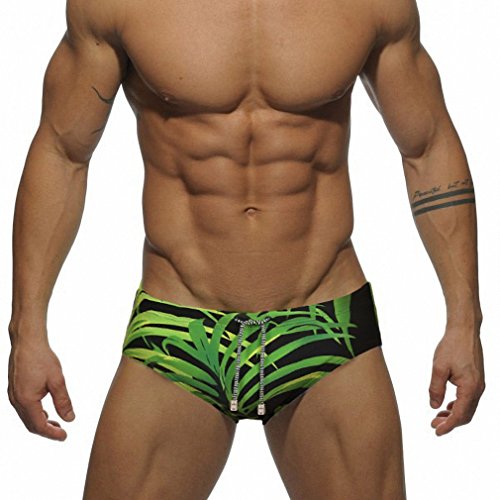 Mens Swim Briefs Man Swimwear Penis Pouch WJ Pad Inside Enhance Men Swimsuits Swimming Board Surf Shorts Green XXL