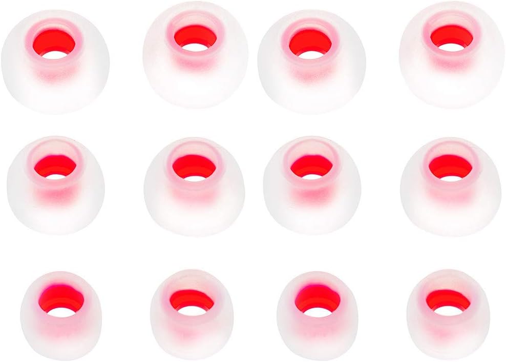 [6 Pairs] Silicone Earbuds Anti-Slip Ear Tips-Replacement Earpads/Eartips Gels Bud for in-Ear Headphones- Compatible with Apple AirPods Pro【Fit in The Charging Case】【3 Sizes】 (Red)