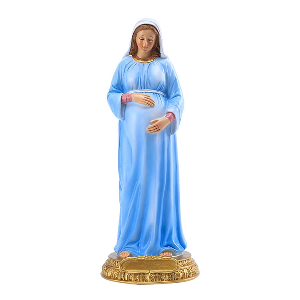Virgin the Blessed Mother Virgin Statue Mother of God Pregnant of Baby Jesus Tabletop Resin Statue