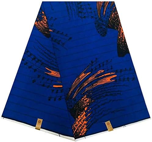 USSHIYING African Wax Print Fabric Cotton Ankara Sewing Material for Dress Ankara Wax Print Fabric (Color : Royal Blue, Size : 6 Yards)