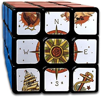 Roulette, Sailboat, Chicken, Pig, Anchor Tattoo Best-selling 3x3x3 Rubix Cube Game,For Kids Best Puzzle Toy For Work