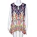 TOPUNDER Irregular Printing T-Shirt Sleeveless Blouse Loose Tunic Tank Tops for Women