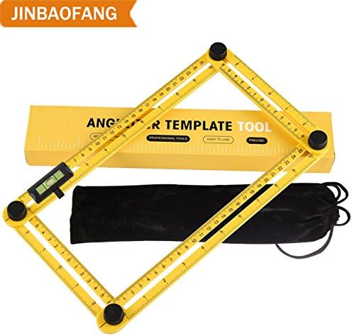 JINBAOFANG Ultra Nook Scale Ruler Angle-izer Template Tool Finder Rule with Unique Line Level Multi Angle Measuring Tool for School Builders Carpenter DIY