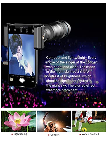 Apexel HD 36X Telephoto Lens for Smartphone, Cell Phone Lens with Tripod for iPhone, Samsung Huawei and Most Smartphones