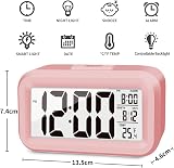 Yuanzeco 4.5 Inch Display Digital Alarm Clock Large Screen Pink Battery Powered view 2