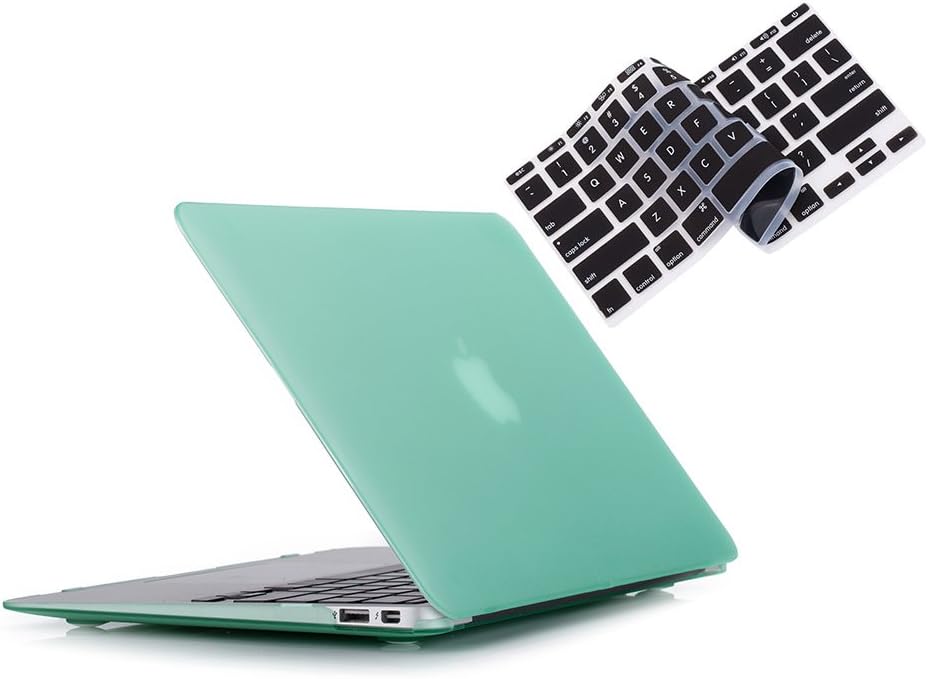 RUBAN Case Only Compatible with MacBook Air 13 Inch (Models: A1369 & A1466, Older Version 2010-2017 Release), Slim Snap On Hard Shell Protective Cover and Keyboard Cover, Green