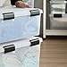 IRIS USA 46 Quart WEATHERPRO Plastic Storage Box with Durable Lid and Seal and Secure Latching Buckles, Clear with Black Buckles, 1 Pack