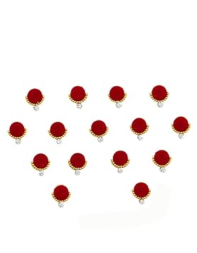 Anuradha Art Jewellery Maroon Colour Round Shape Trendy Wedding Bindis For Women