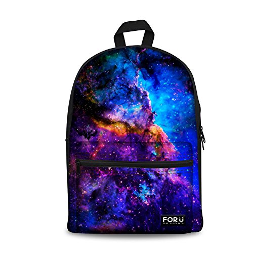 FOR U DESIGNS Cool Galaxy Print Girls Boys Kids Light Canvas School Laptop Bag