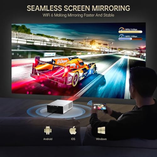XIDU 1080P Home Theater Projector with Metal Housing, HDMI USB Connectivity, Silver, LCD Display