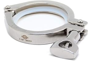 QiiMii 13MHHM Stainless Steel 304 Single Pin Heavy Duty Tri Clamp with Wing Nut for Ferrule TC 2.5"(2.5 Inch)