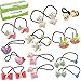 Bundle Monster 9 pair Baby Girls Hard Animal Elastic Band Hair Tie Accessory Set